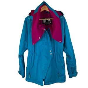 Airblaster Teal Plum Ski Snowboard High Collar Parka Jacket Women's sz  L